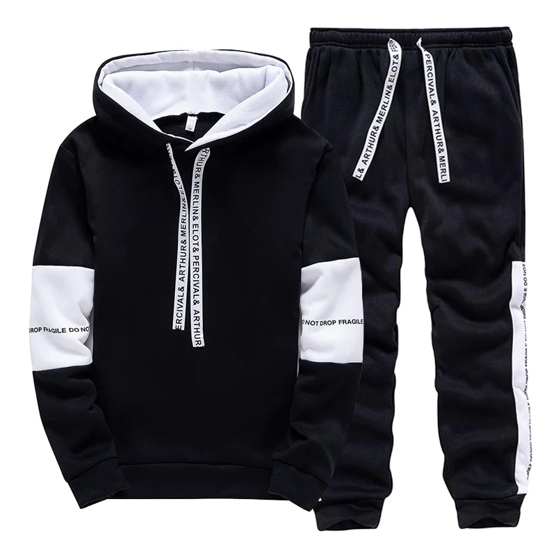 Men'S Fashion Pants - Setelan Olahraga Pria Hitam Putih, Hoodie
