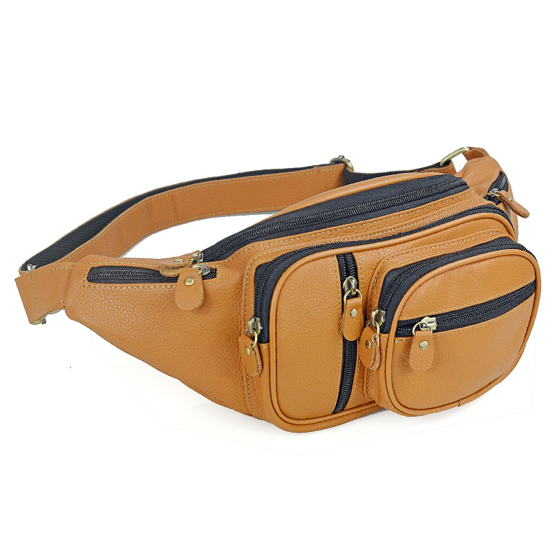 Fashion Harness Men - Tas pinggang kulit asli pria, tas