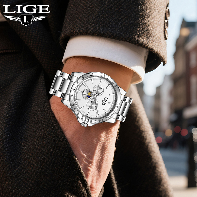 Mens Fashion Week - LIGE Jam Tangan Pria Kuarsa Bermerek