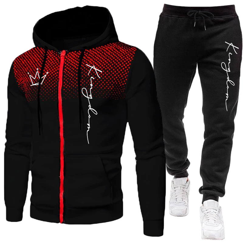 Mens Fashion Zip Up - Jaket Pria King, Setelan Olahraga Kasual,