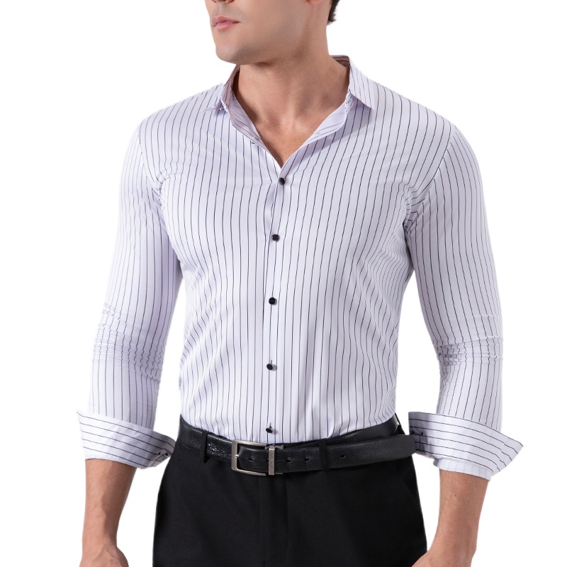 Men'S Fashion Formal - Kemeja Pria Retro Bergaris Anti Kusut