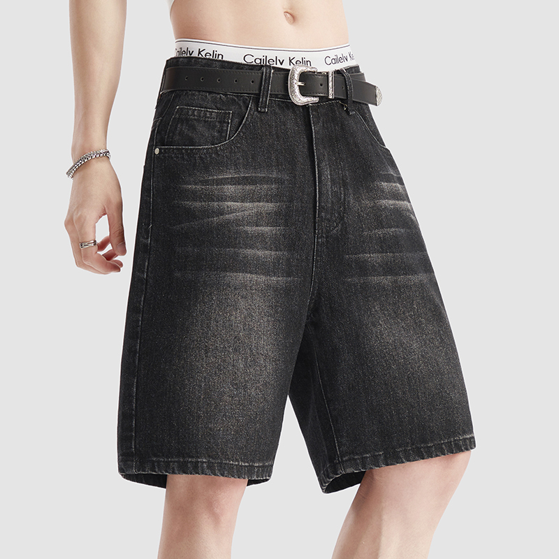Jeans Pants Fashion Men - Celana Pendek Denim Hitam Tipis Musim