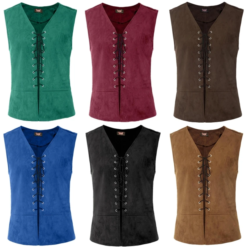 Mens Fashion Vest - Kostum Rompi Abad Pertengahan Punk Pria