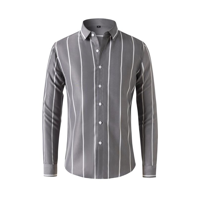 Men'S Fashion Formal - Kemeja Pria Bergaris Lengan Panjang Slim