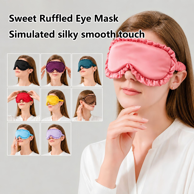 Men'S Fashion Xxl - Masker Mata Imitasi Sutra Solid Modis,