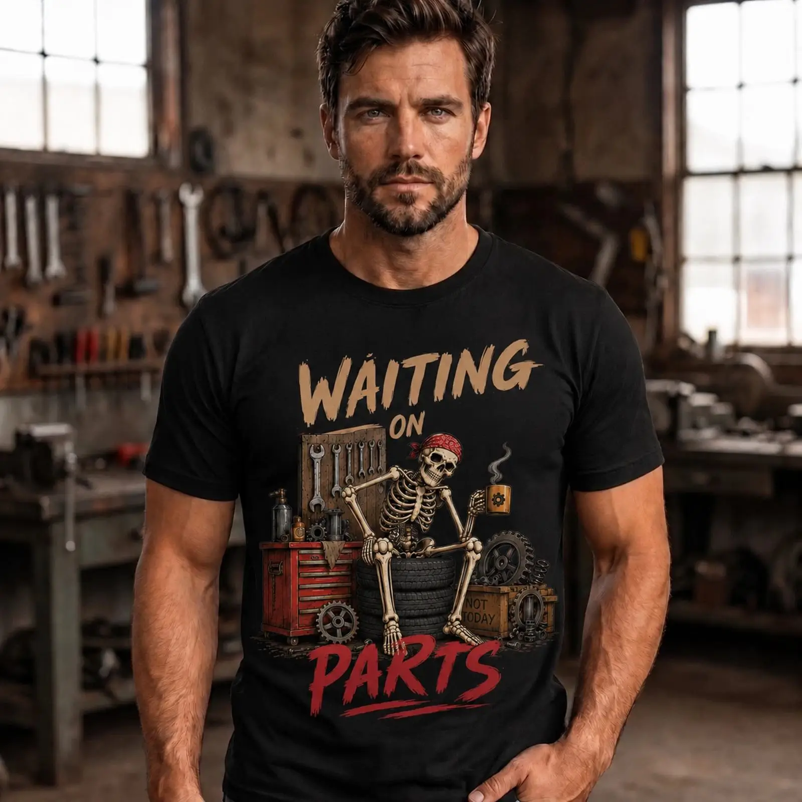 Men'S Fashion Garage - Menunggu Suku Cadang Humor garasi lucu
