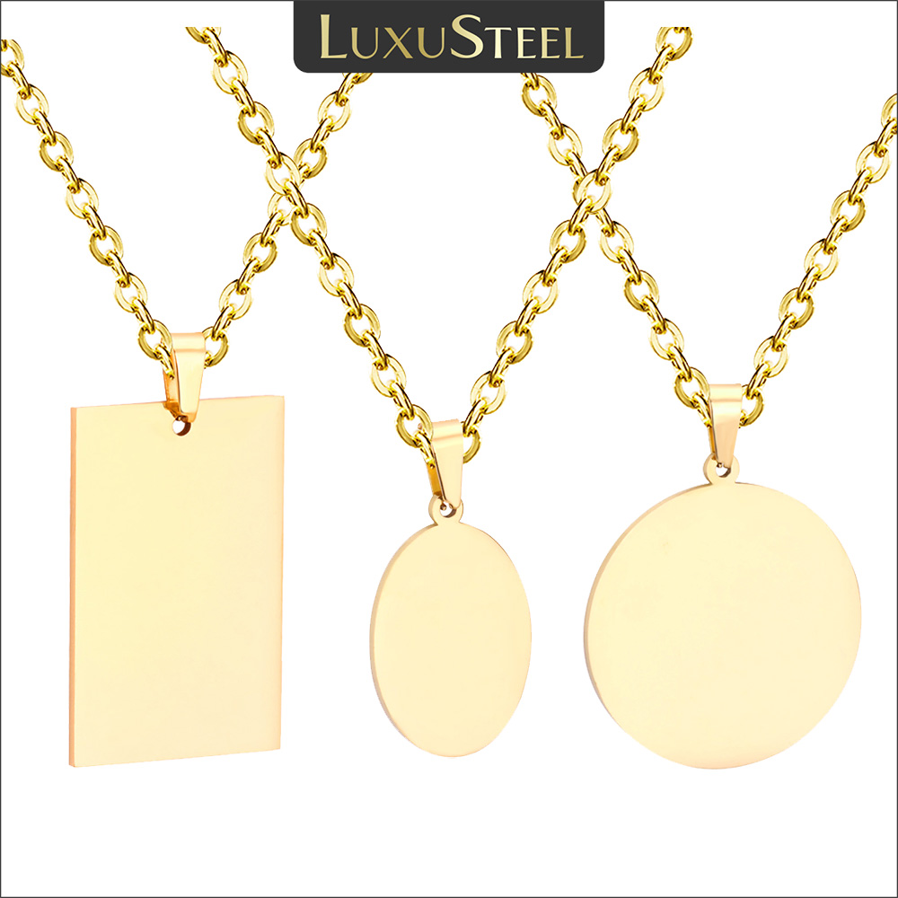 Mens Fashion Discord - LUXUSTEEL kalung liontin Tag sederhana untuk