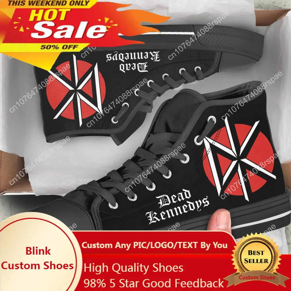 Mens Fashion Help - Dead Kennedys Sepatu Kanvas Bantuan Tinggi