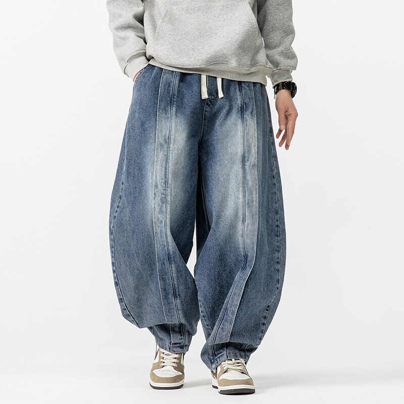 Jeans Pants Fashion Men - Celana Harem Vintage pria, bawahan Denim