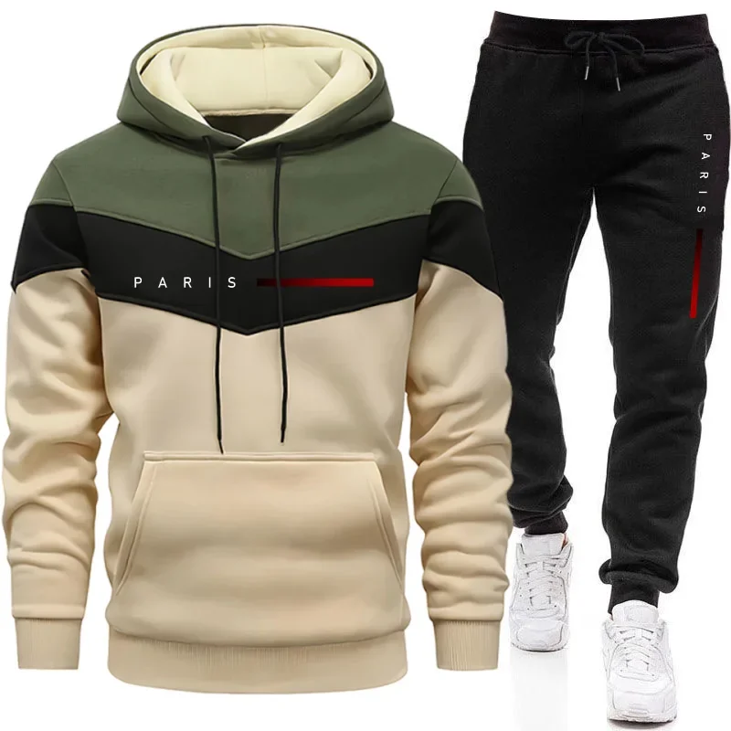 Mens Fashion Casual Outfits - Setelan Hoodie Pria Paris Fashion untuk