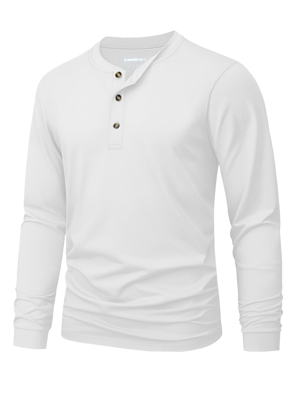Men'S Fashion - Kaos Henley Pria Polos Warna Solid,