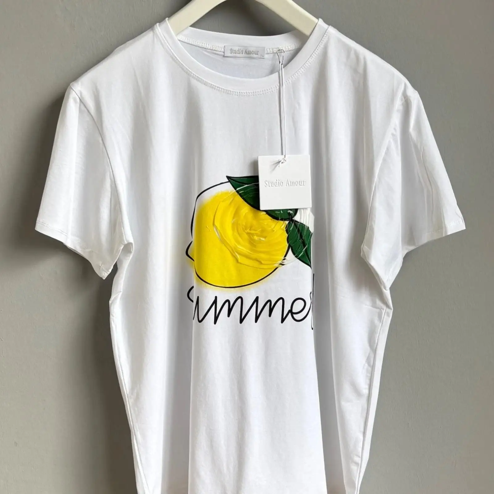Kaos Putih Musim Panas Lemon G - Mens Fashion In 40S ulasan dan harga