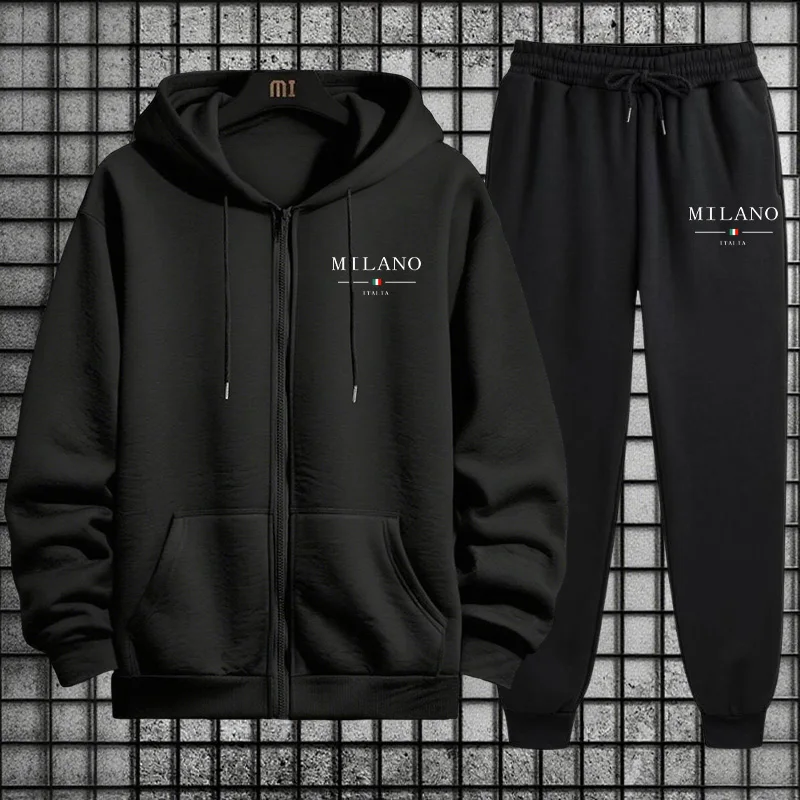 Setelan Olahraga Pria Musim Se - Mens Fashion Zip Up ulasan dan harga