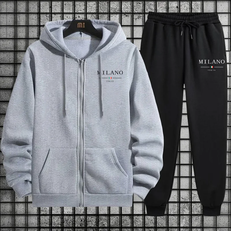 Setelan Olahraga Pria Musim Se - Mens Fashion Zip Up ulasan dan harga