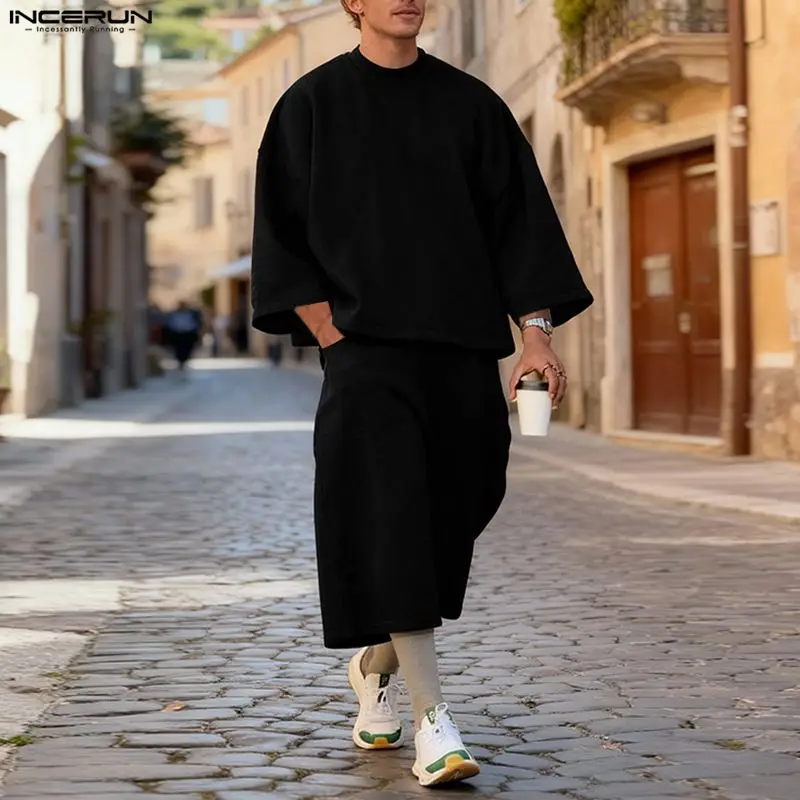 INCERUN Setelan Pria Warna Sol - Men'S Fashion Pants ulasan dan harga