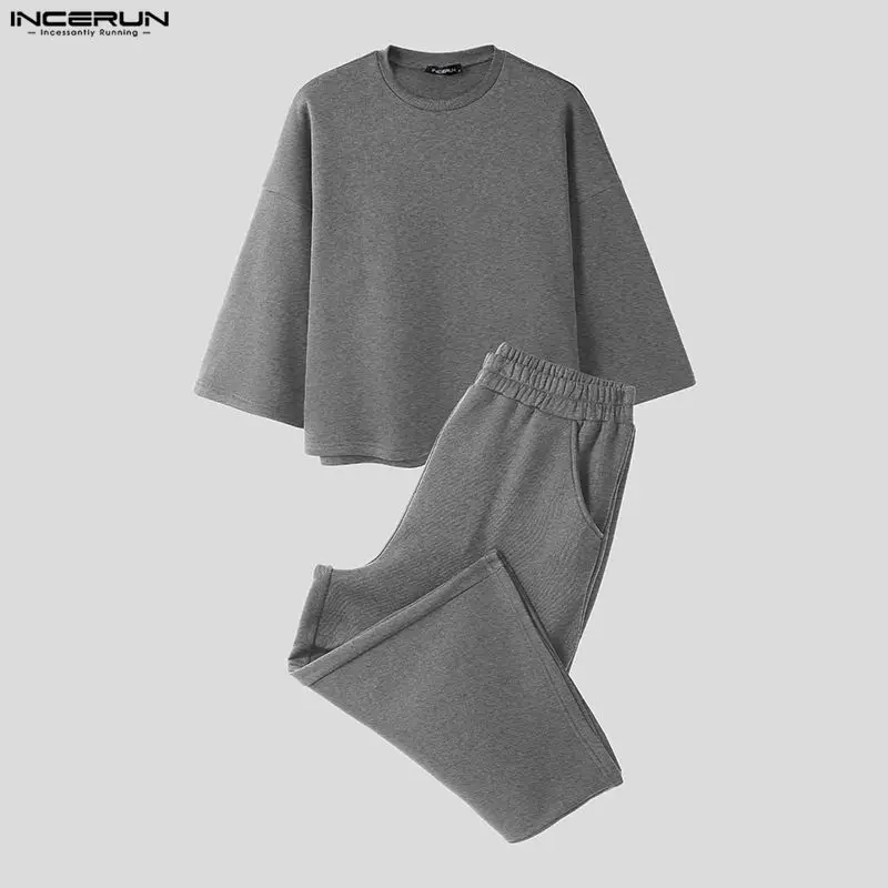 INCERUN Setelan Pria Warna Sol - Men'S Fashion Pants ulasan dan harga
