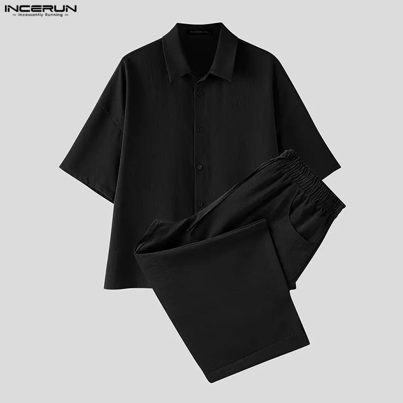INCERUN Set Pria Celana Kemeja - Men'S Fashion Pants ulasan dan harga