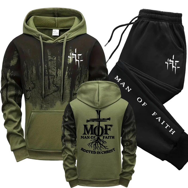 Man of Faith Setelan Olahraga  - Mens Fashion Casual Outfits ulasan dan harga