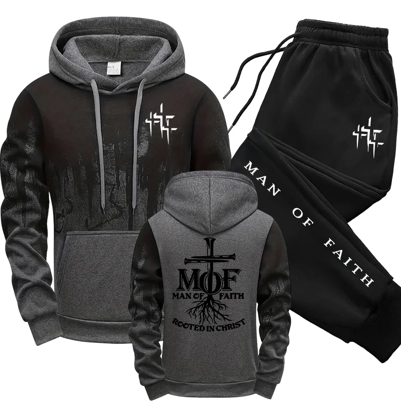 Man of Faith Setelan Olahraga  - Mens Fashion Casual Outfits ulasan dan harga