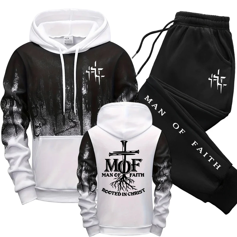 Man of Faith Setelan Olahraga  - Mens Fashion Casual Outfits ulasan dan harga