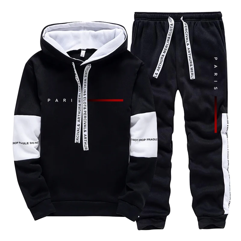 Set Hoodie Fashion Paris Stree - Mens Fashion Casual Outfits ulasan dan harga