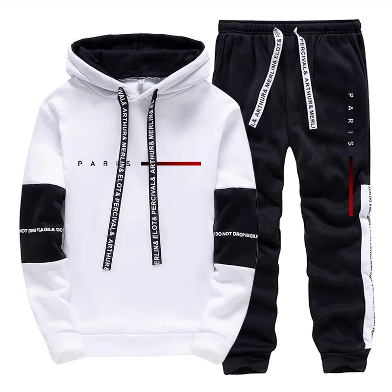 Set Hoodie Fashion Paris Stree - Mens Fashion Casual Outfits ulasan dan harga