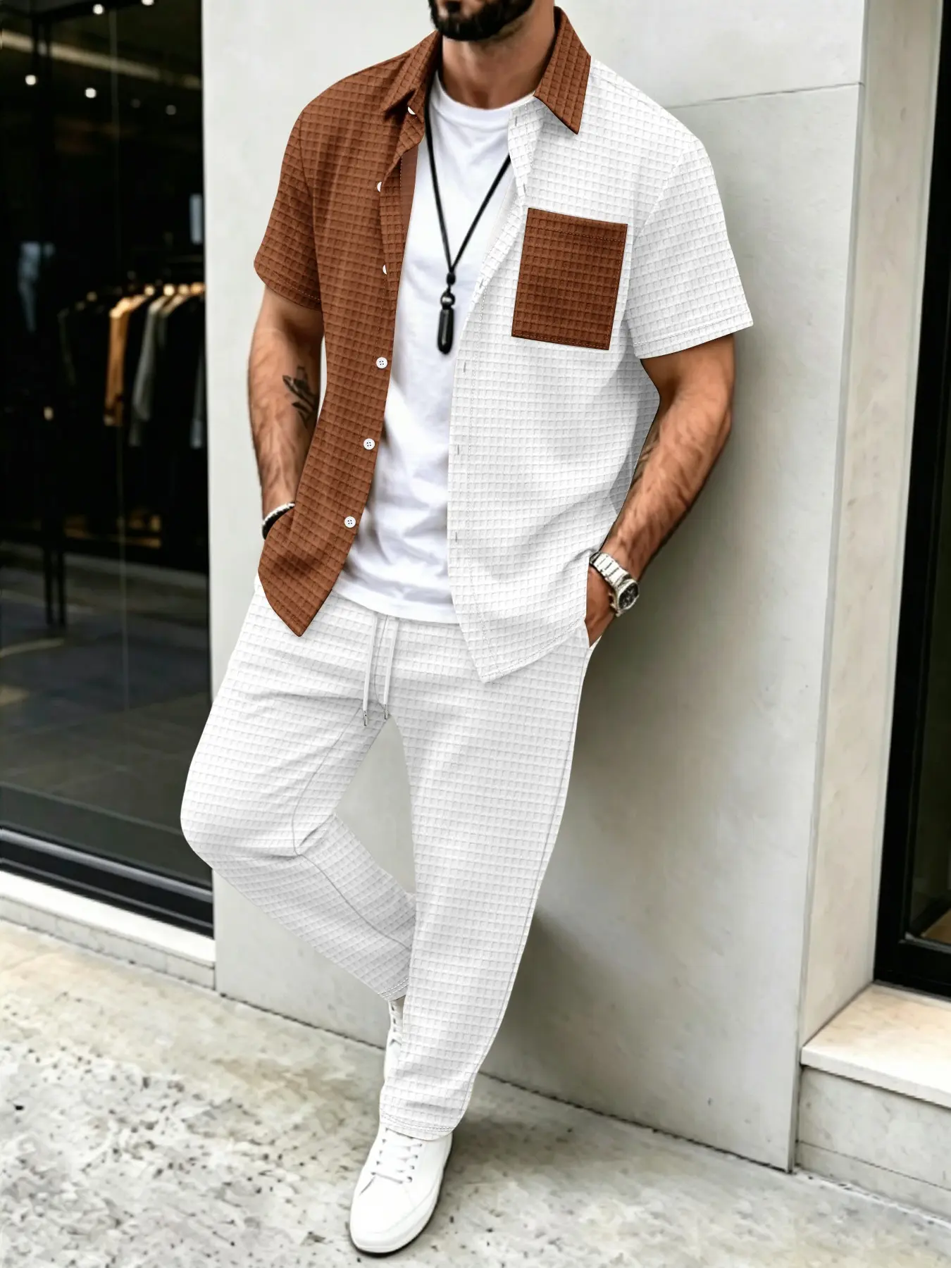 Setelan Kemeja Kasual Pria Pol - Men'S Fashion Pants ulasan dan harga