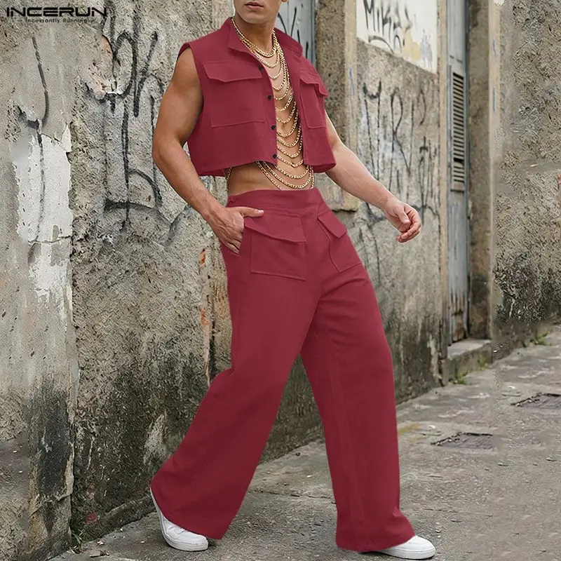INCERUN Set Pria Atasan Crop T - Men'S Fashion Rules ulasan dan harga