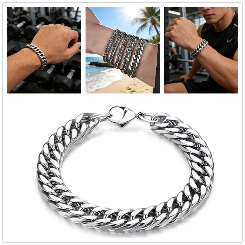 4/6/8/10/12mm Gelang Rantai Ba - Men'S Fashion Over The Years ulasan dan harga