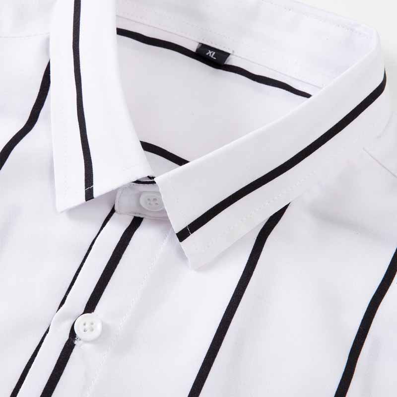 Kemeja Pria Bergaris Lengan Pa - Men'S Fashion Formal ulasan dan harga