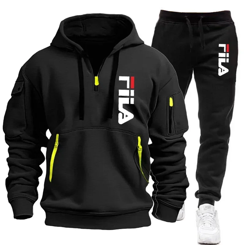Setelan olahraga pria dua poto - Mens Fashion Zip Up ulasan dan harga