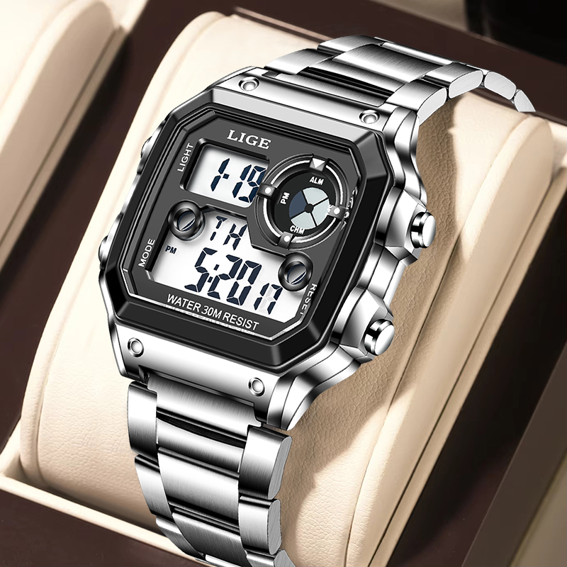 LIGE Jam Tangan Pria Elektroni - Mens Fashion Week ulasan dan harga
