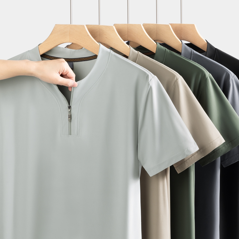 Kaos Henley Pria Ukuran Besar  - Mens Fashion Zip Up ulasan dan harga