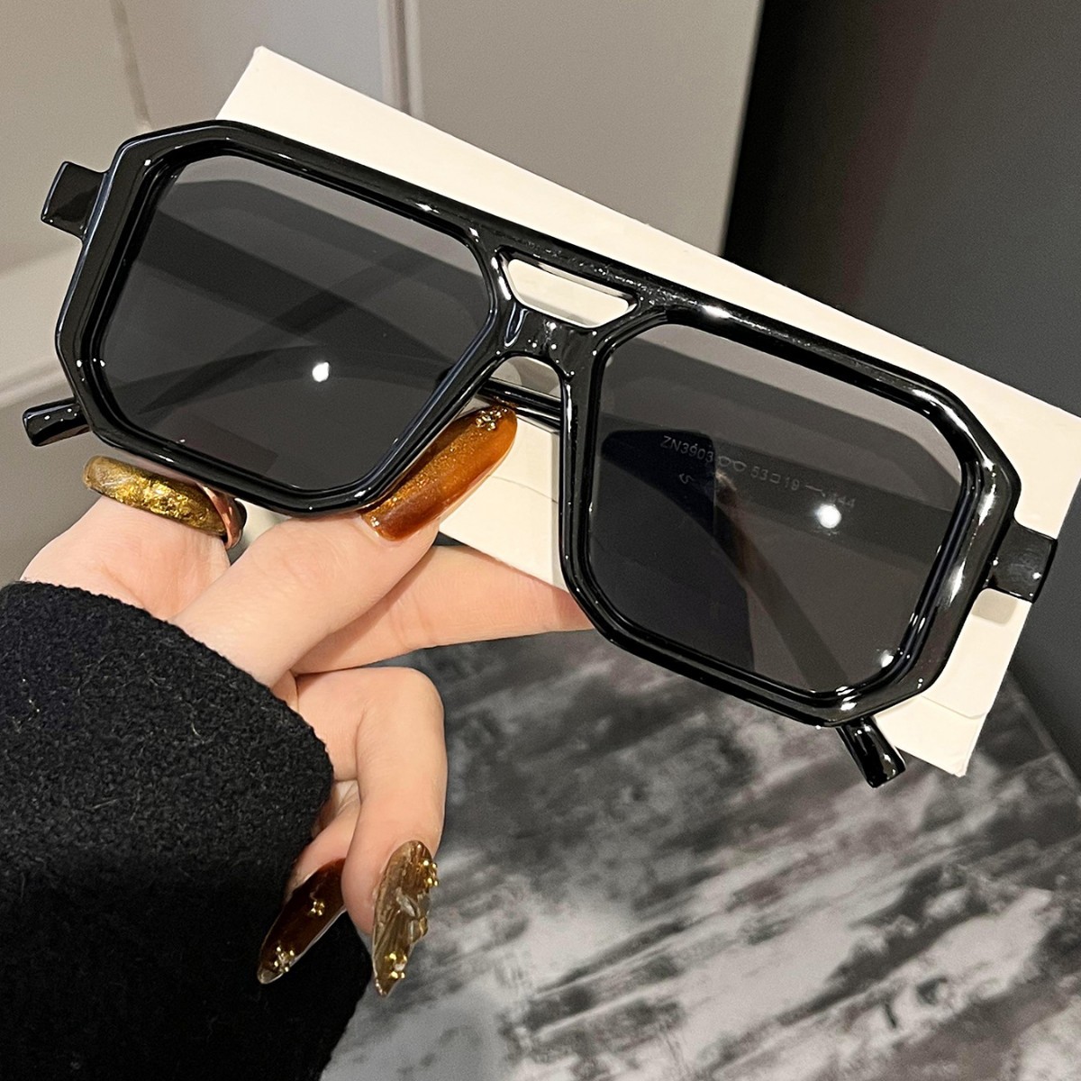Kacamata Hitam Retro Persegi D - Men'S Fashion Glasses ulasan dan harga