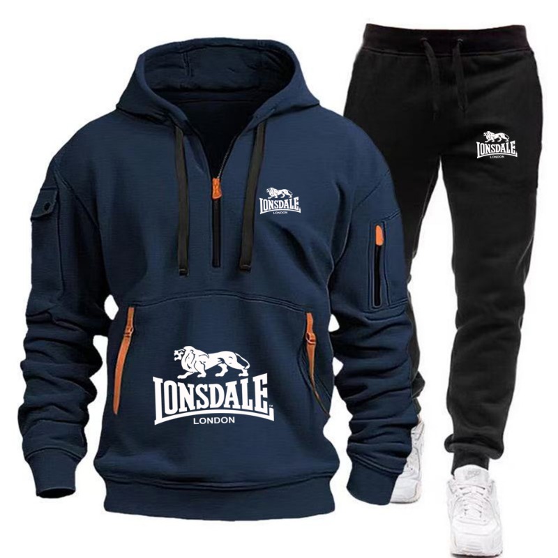 LONSDALE Set Hoodie Saku Kangu - Mens Fashion Zip Up ulasan dan harga