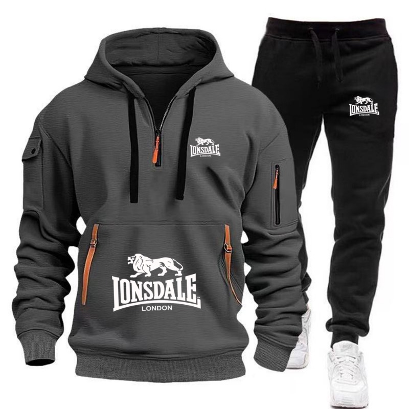 LONSDALE Set Hoodie Saku Kangu - Mens Fashion Zip Up ulasan dan harga