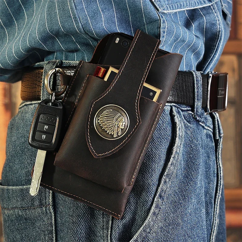 Tas pinggang kulit asli untuk  - Fashion Harness Men ulasan dan harga