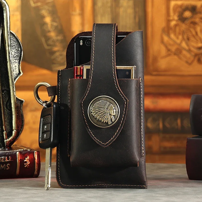 Tas pinggang kulit asli untuk  - Fashion Harness Men ulasan dan harga