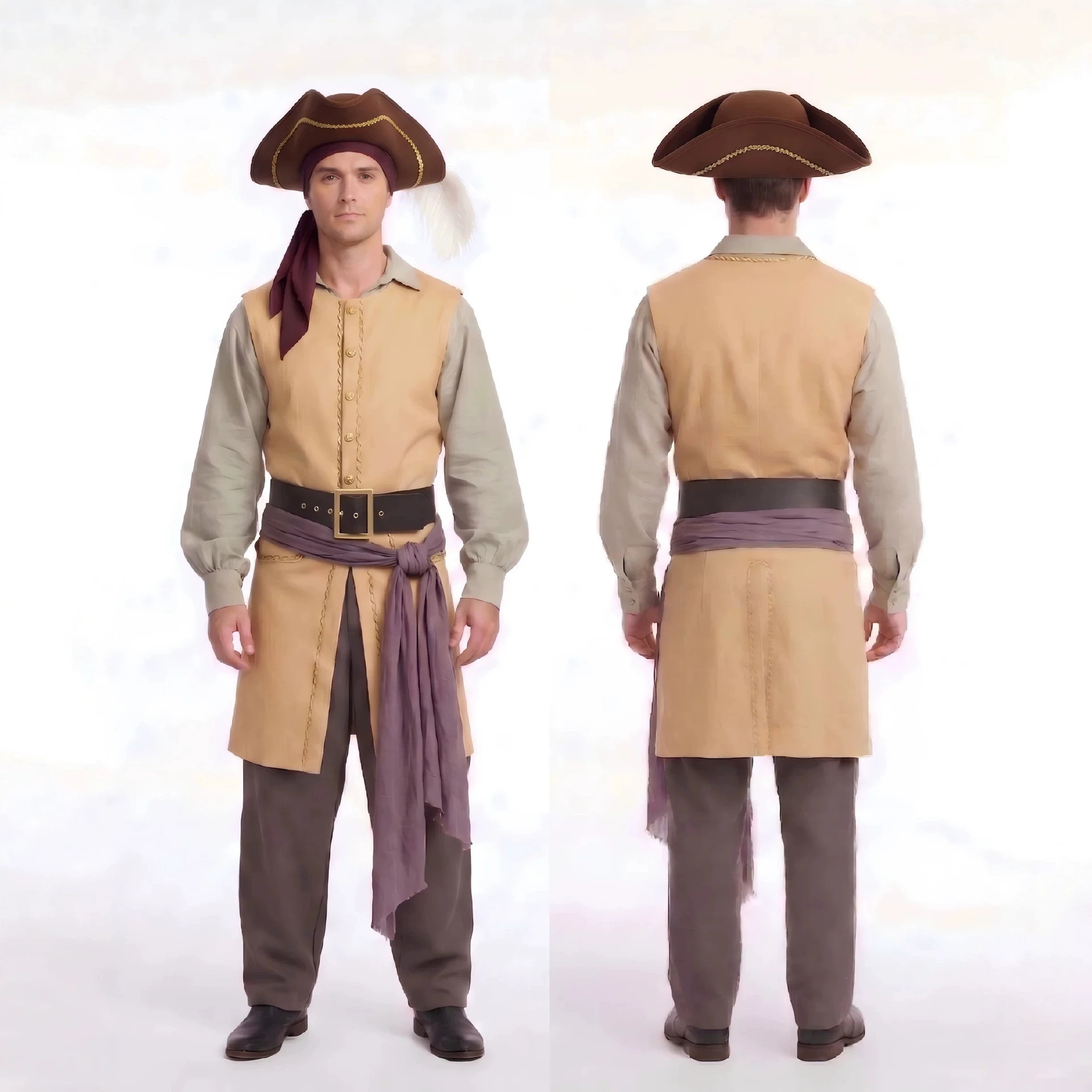 Kostum Cosplay Bajak Laut Kapt - Mens Fashion Vest ulasan dan harga