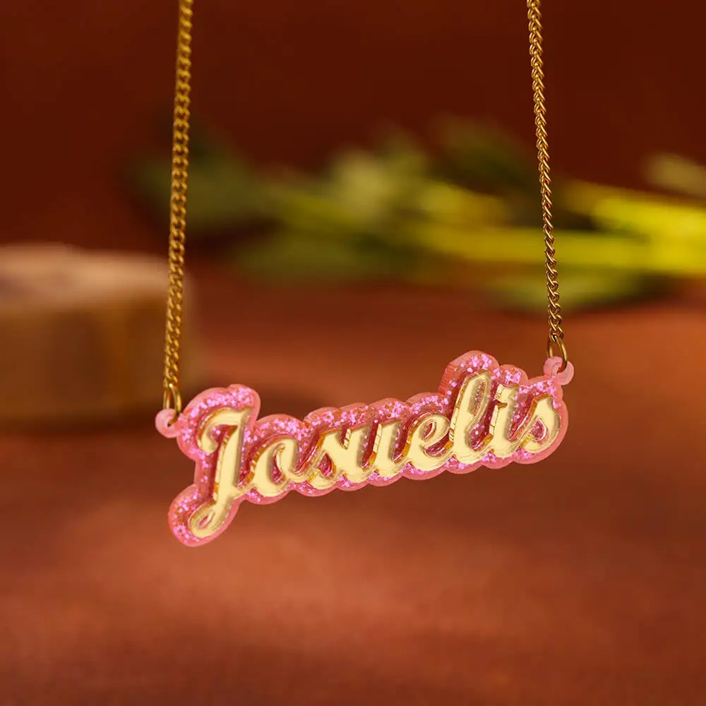 Kalung akrilik nama kustom unt - Men'S Fashion Jewelry Bracelets ulasan dan harga