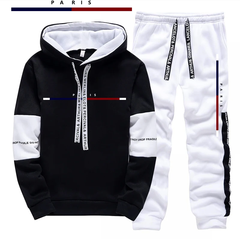 Setelan Pria Motif Cetak Paris - Mens Fashion Casual Outfits ulasan dan harga