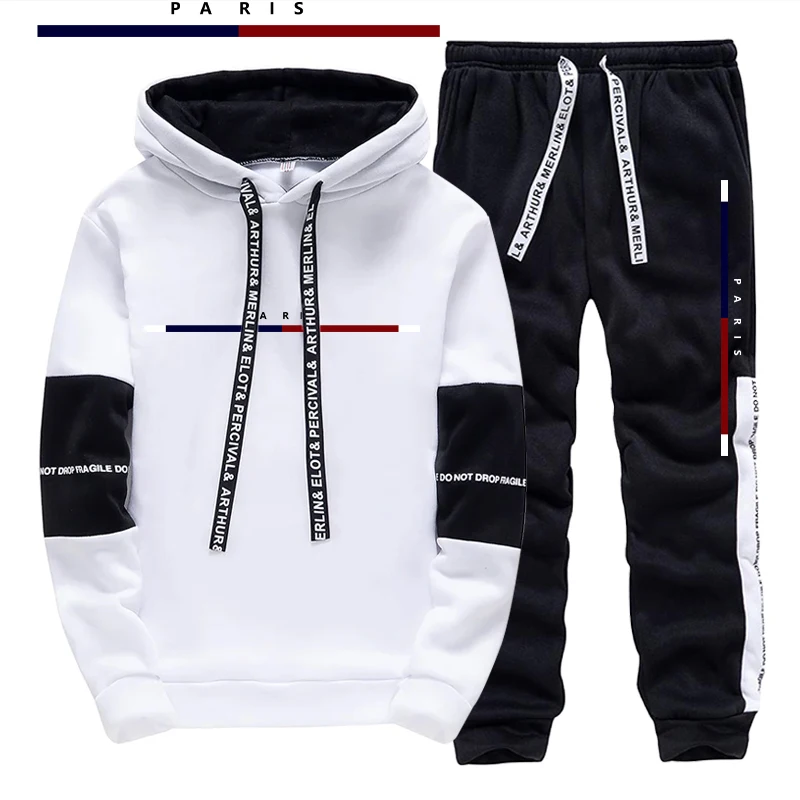 Setelan Pria Motif Cetak Paris - Mens Fashion Casual Outfits ulasan dan harga